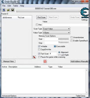 Cheat Engine main window – memory scanner and process list